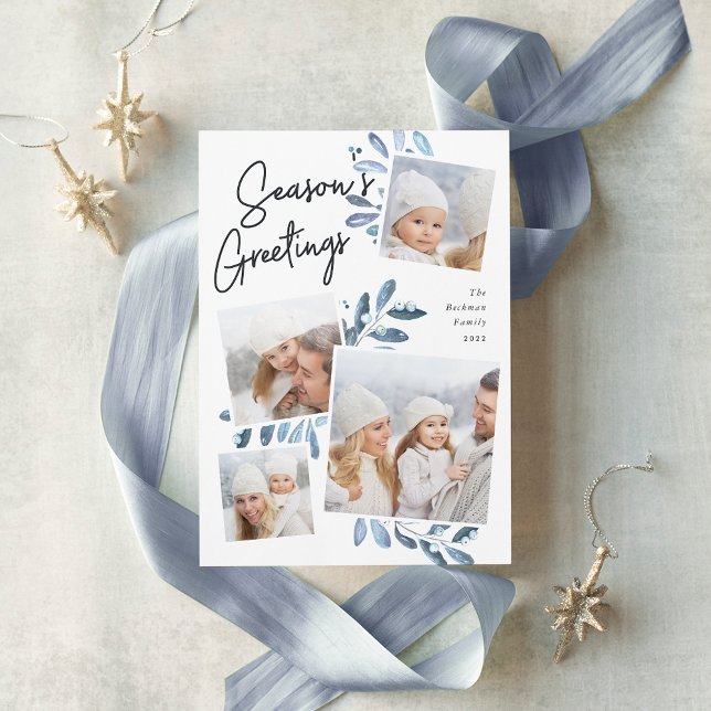 Naturally Joyful | Christmas Photo Collage Holiday Card (Creator Uploaded)