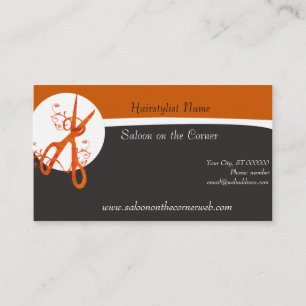 Naturally Modern Red Flowers Scissors Hair Stylist Appointment Card