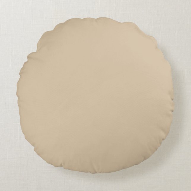 Naturally Neutral Light Beige Solid Colour SW 6120 Round Pillow (Front)