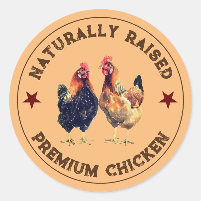 Naturally Raised Chicken Label Sticker (Front)