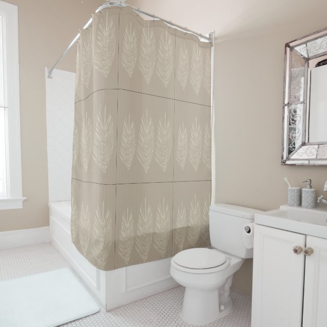 Naturals Abstract Palm Leaves Linen Cream (In Situ)