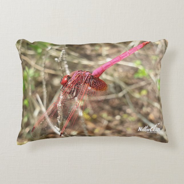 NaturCraze Pink Dragonfly Accent Pillow (Front)