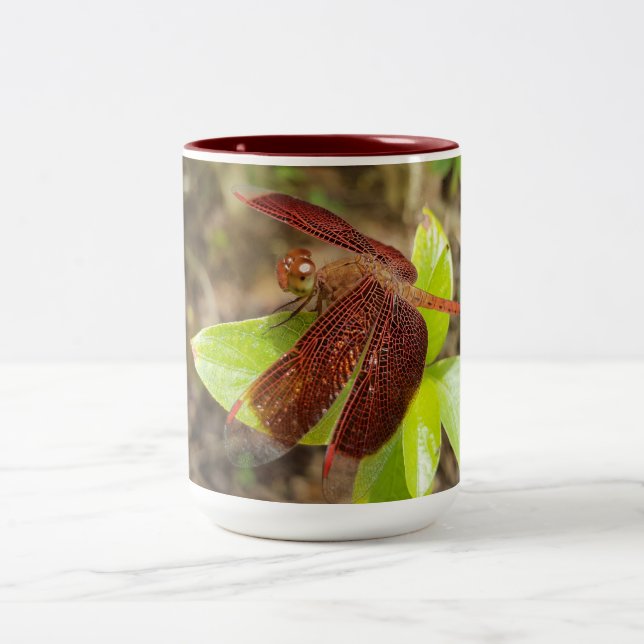 NaturCraze Red and Black Dragonfly Mug (Center)