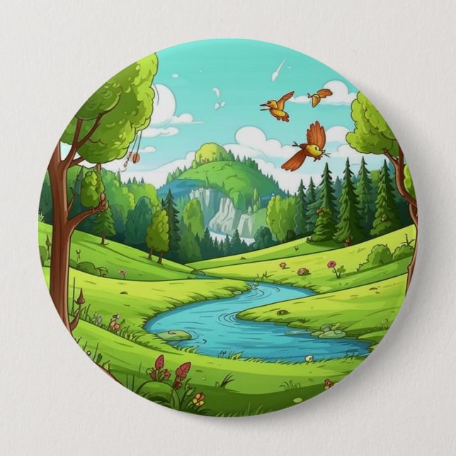 Nature 15. 4 inch round button (Front)