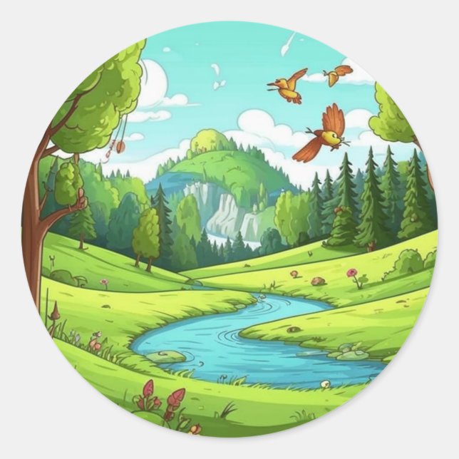 Nature 15. classic round sticker (Front)