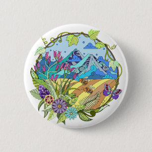 Nature 2 Inch Round Button