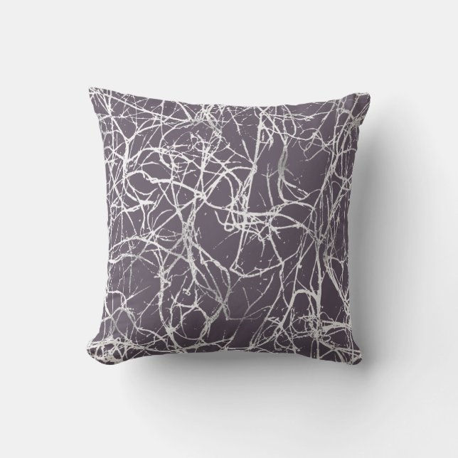 Nature Abstract Purple Grey White Grey Nerves VIP Throw Pillow (Front)