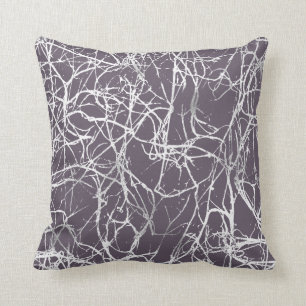 Nature Abstract Purple Grey White Grey Nerves VIP Throw Pillow
