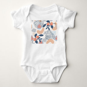 Nature Abstract Shapes Seamless Pattern Baby Bodysuit