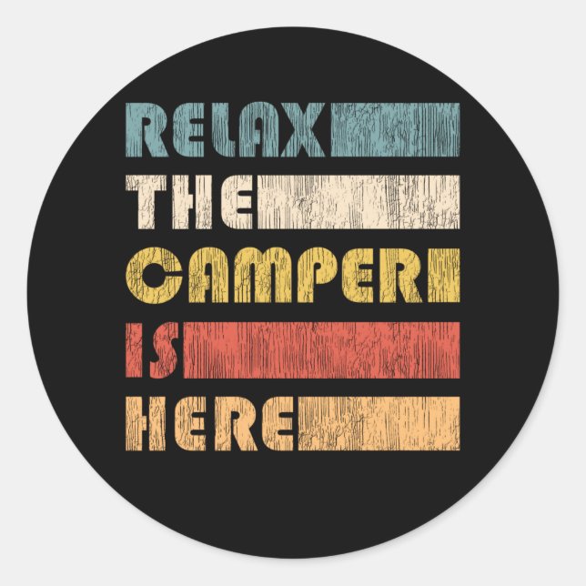 Nature Adventure Camper Motorhome Campground Gift Classic Round Sticker (Front)
