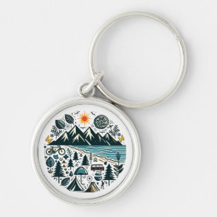 Nature Adventure Camping Travel Exploration Keychain