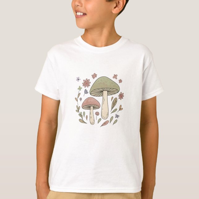 Nature Adventure Fungi Graphic Cool T-Shirt (Front)