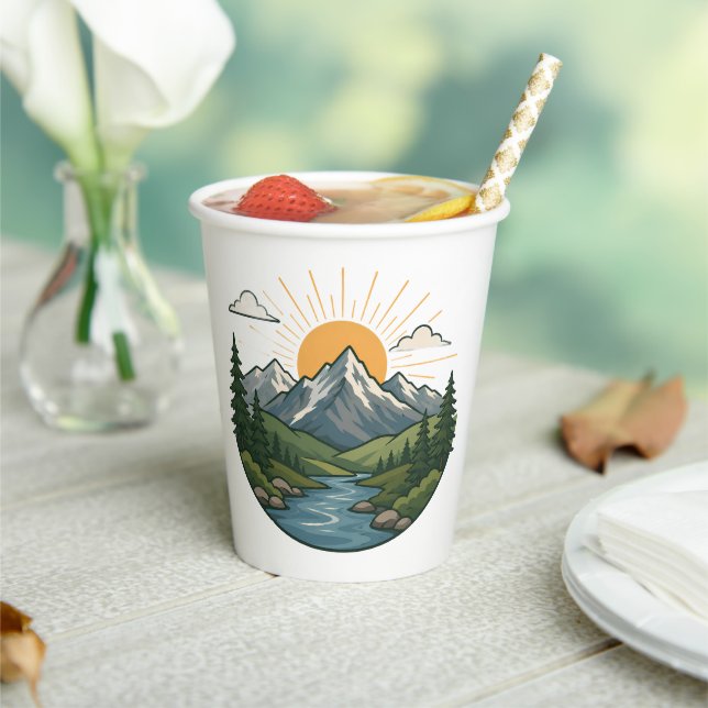 Nature Adventure Outdoor Design Paper Cups (Insitu)