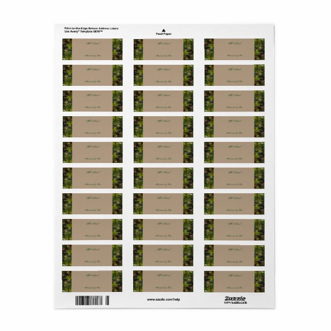 Nature All-Natural Étiquettes personnalisés (Feuille entière)