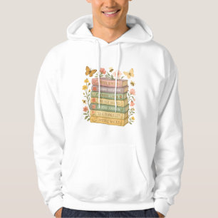 Nature and Book Lover Botanical Stack Hoodie