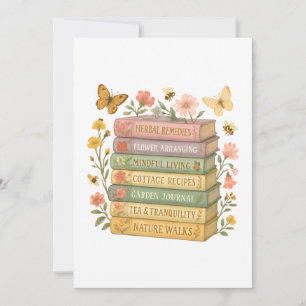 Nature and Book Lover Botanical Stack Invitation