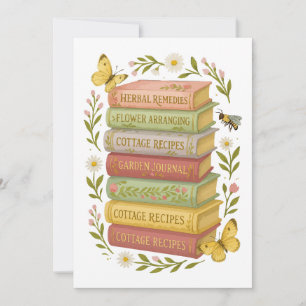 Nature and Book Lover Botanical Stack Invitation