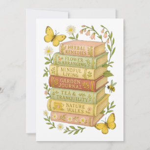 Nature and Book Lover Botanical Stack Invitation