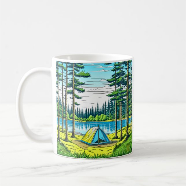 Nature and Camping Ai art Coffee Mug (Left)