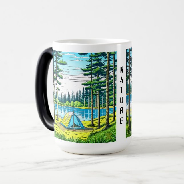 Nature and Camping Ai art Magic Mug (Front Left)