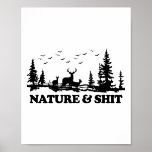 Nature And Funny Camp Lake Cabin Hiking Camping Poster