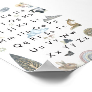 Nature and Wildlife. Children's Alphabet. Poster