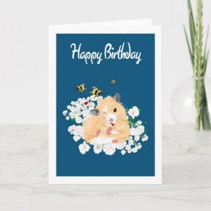 Nature Art Birthday Card - Funny Hamster