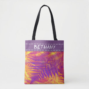 nature art custom personalized purple tote bag