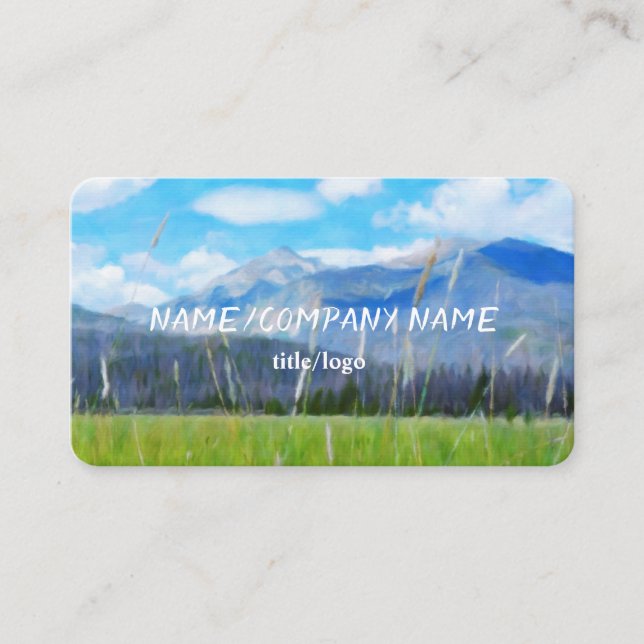 nature art mountain landscape with clouds business card (Front)