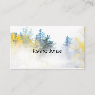nature art mountain pines in fog custom  business card