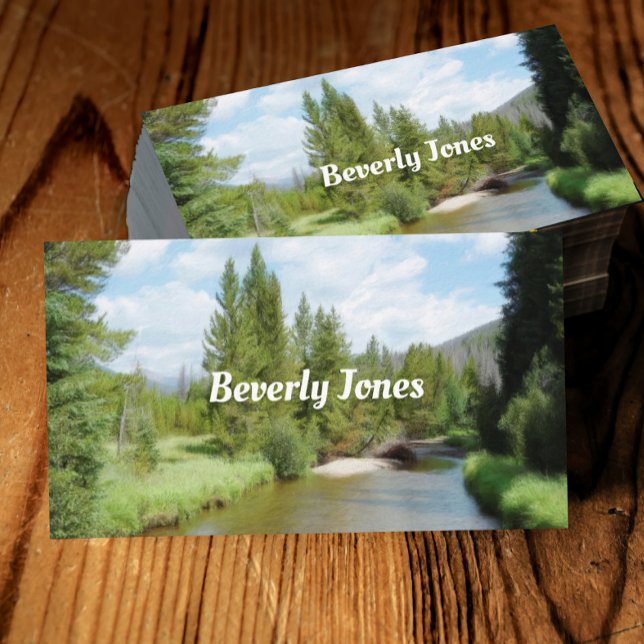 nature art mountain river summer landscape business card (Creator Uploaded)