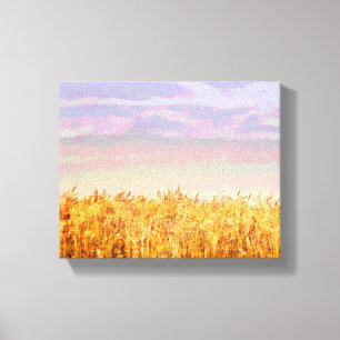 nature art stretched canvas wheat field and sky print