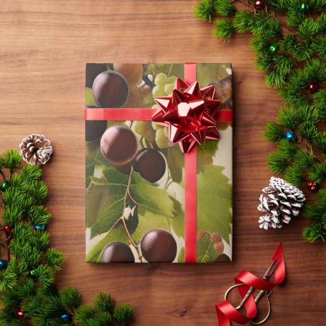 Nature Art Wine Grapes Vineyard Winery  Wrapping Paper (Holiday Gift)