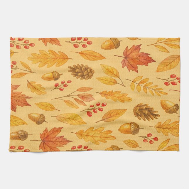 Nature autumn pattern kitchen towel (Horizontal)