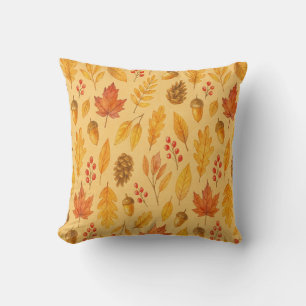 Nature autumn pattern throw pillow