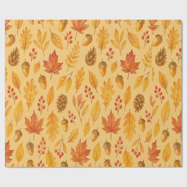 Nature autumn pattern wrapping paper (Flat)