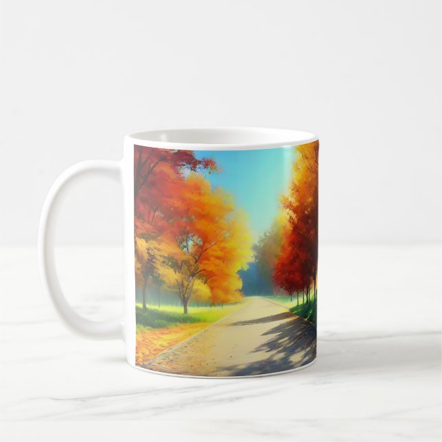 Nature Autumn Trees in The Forest Coffee Mug (Left)