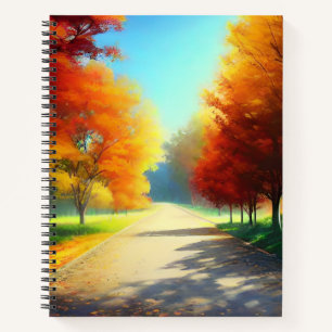 Nature Autumn Trees in The Forest Notebook