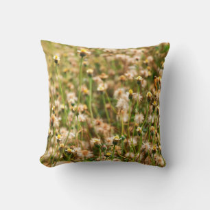 Nature background with grass flowerbackground, bea throw pillow