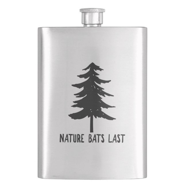 Nature Bats Last Hip Flask (Front)