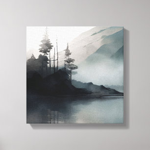 Nature Beautiful Lake Art Stretched Canvas Print