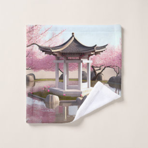 Nature Beauty Sakura Cherry Blossom Garden View Wash Cloth