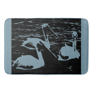 "Nature Birds Black Altered Photograph" Bath Mat