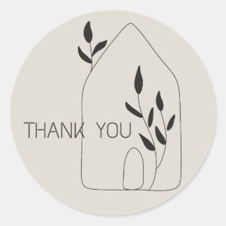 Nature,Botanical,Minimalist,Earthy Thank you NS94 Classic Round Sticker