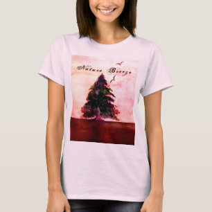 Nature Breeze Earth Tree Sparrows Blush Pink T-Shirt