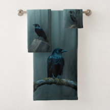 Nature Brumeuse Forêt Oiseau Corbeaux et Corneille