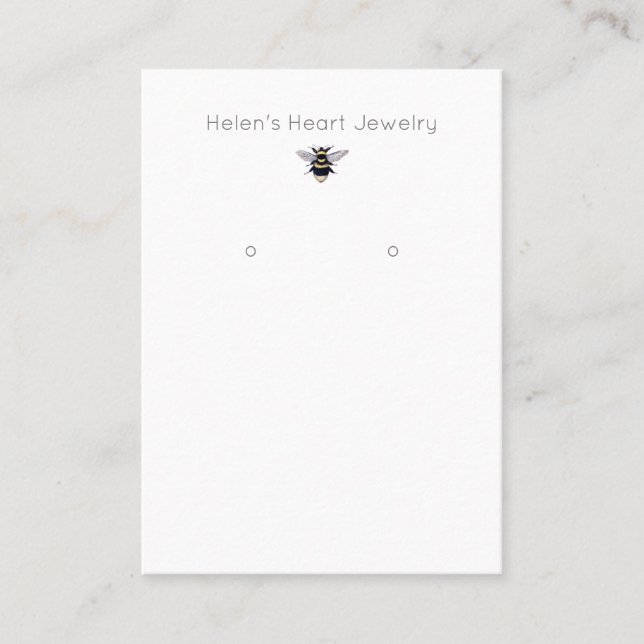 Nature Bumble Bee Simple Earring Display Card (Front)