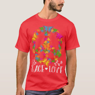 Nature Butterfly Peace Sign T-Shirt
