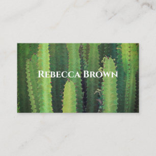 nature cactus art green double sided custom business card