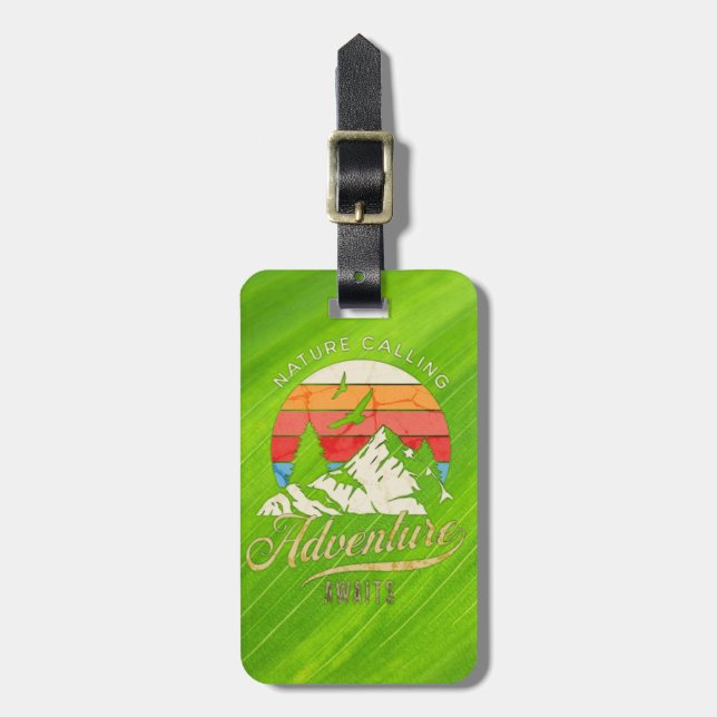 Nature Calling | Mountain Adventure Awaits  Luggage Tag (Front Vertical)